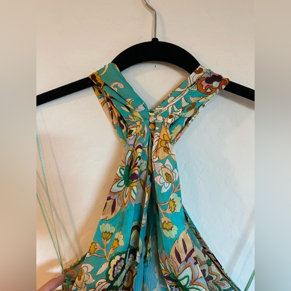 Ara Teal Floral Backless Dress - Picture 10 of 10